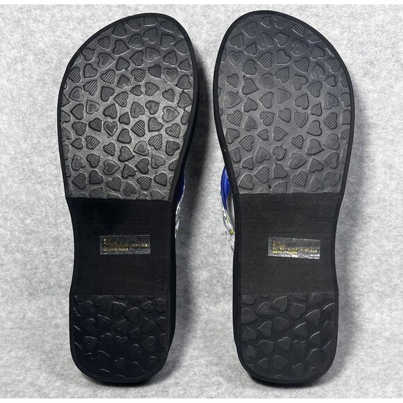 Brighton Breeze Sandals Womens Size 7 Butterfly Floral Platform Flip Flops Wedge - Picture 4 of 14